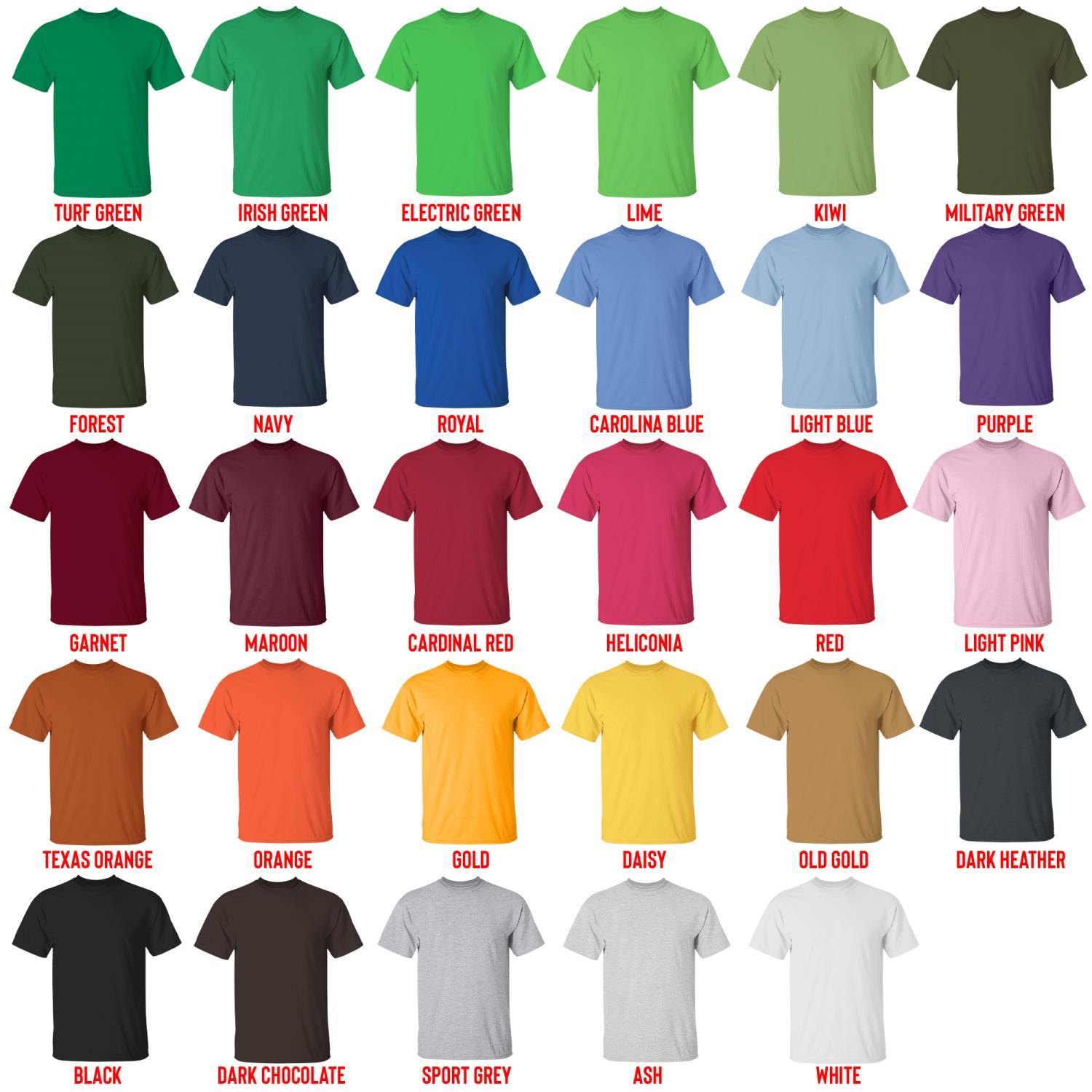 t shirt color chart - Corgi Gifts UK
