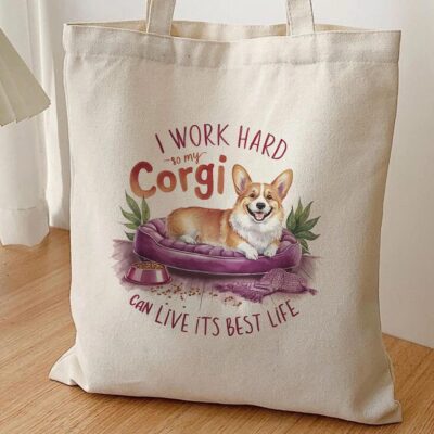 Pembroke Welsh Corgi Playful Canvas Tote Bag