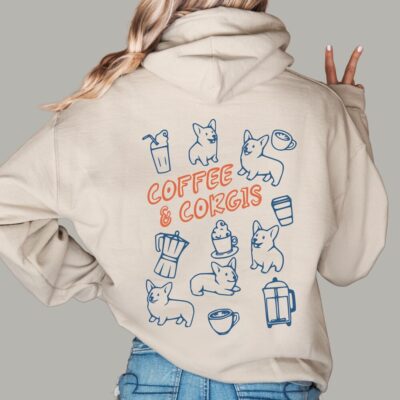 Coffee & Corgis Vintage Hoodie