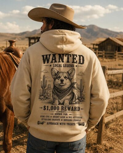 Happy Corgi Art Design Hoodie