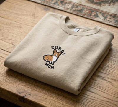 Corgi Mom Embroidered Sweatshirt