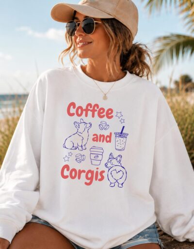 Happy Corgi Casual Wear Sweatshirt