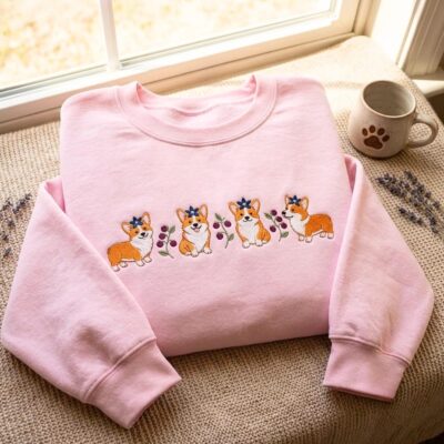 Cute Corgi Keepsake Embroidered Sweatshirt