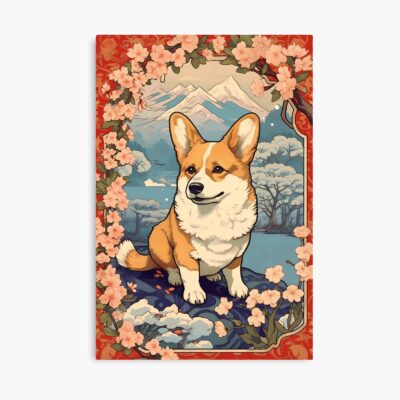 Japanese Art Corgi Dog Poster