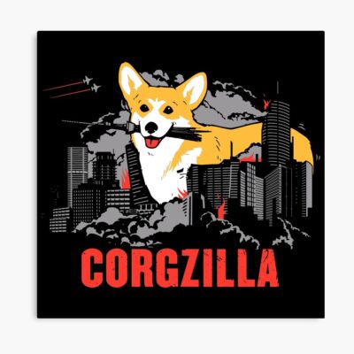 Corgzilla Funny Art Poster