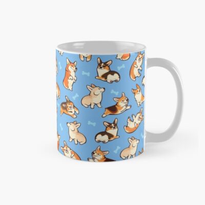 Jolly Corgis In Blue Mug