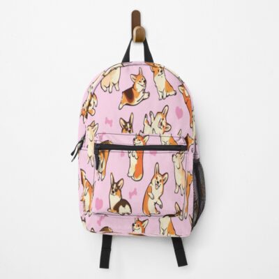 Lovey Corgis In Pink Backpack