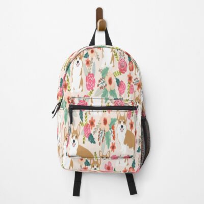 Corgi Floral Flowers Spring Garden Backpack