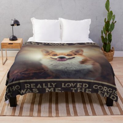 Who Really Loved Corgis Throw Blanket