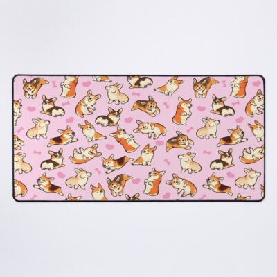 Lovey Corgis In Pink Mouse Pad