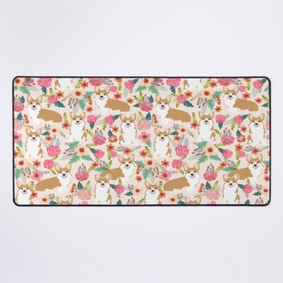 Corgi Floral Flowers Spring Garden Mouse Pad