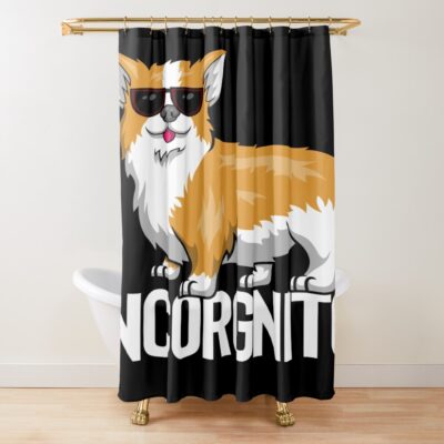 Incognito Corgi Shower Curtain