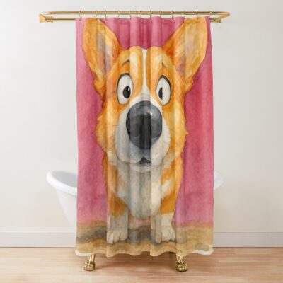 Cute Corgi Fan Art Shower Curtain