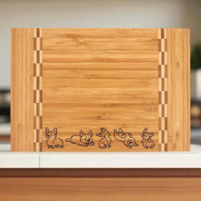 Corgi Engraved Bamboo Cutting Board