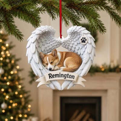 Corgi Personalized Angel Wing Memorial Ornament