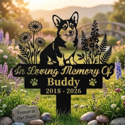 Corgi Memorial Dog Grave Custom Garden Stake