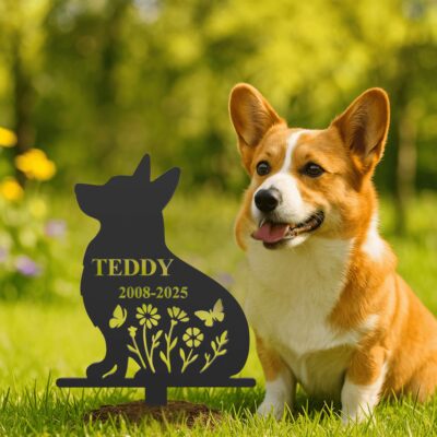 Corgi Memorial Pet Grave Custom Garden Stake