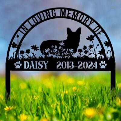Corgi Memorial Sympathy Grave Pet Custom Garden Stake